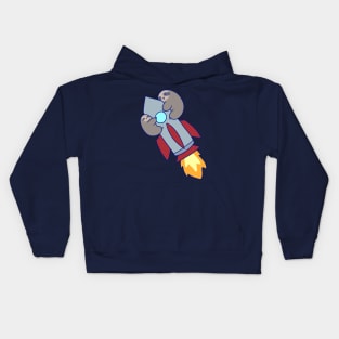 Rocket Ship Sloths Kids Hoodie